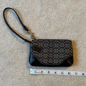Coach Signature Black and Gray Wristlet